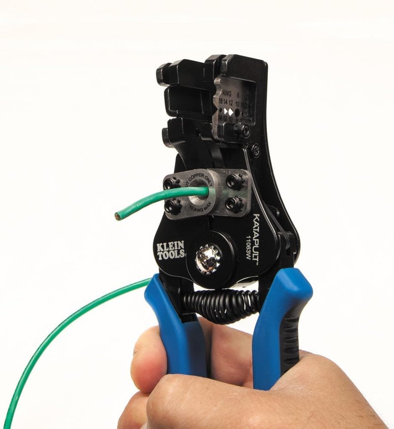 Klein Tools 11063W Wire Cutter/Stripper, Heavy Duty Automatic Tool for 8-20 AWG Solid and 10-22 AWG Stranded Electrical Wire - Image 4